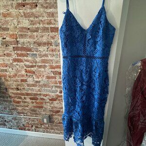 Lulus Blue Lace Cocktail Dress - Medium